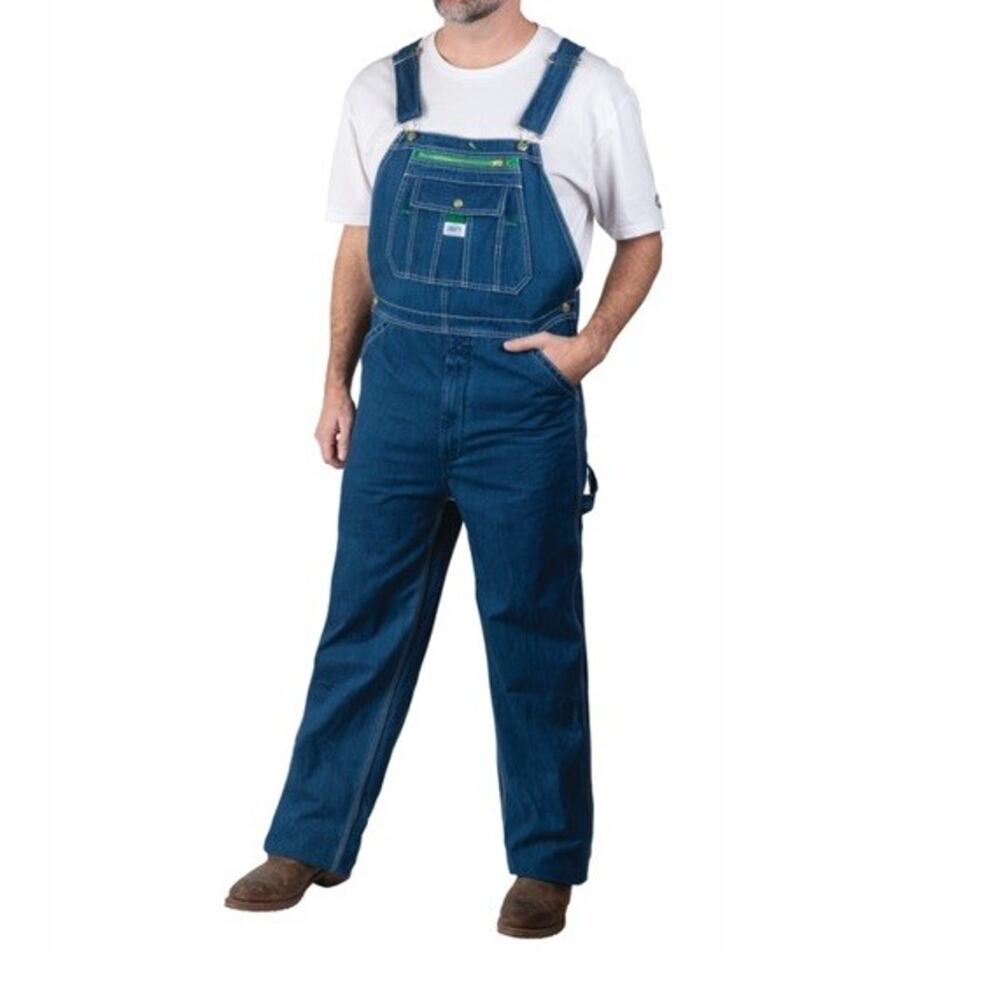 Liberty Overalls Zip Fly Mens 36x30 Denim Carpenter Bib Workwear Farm